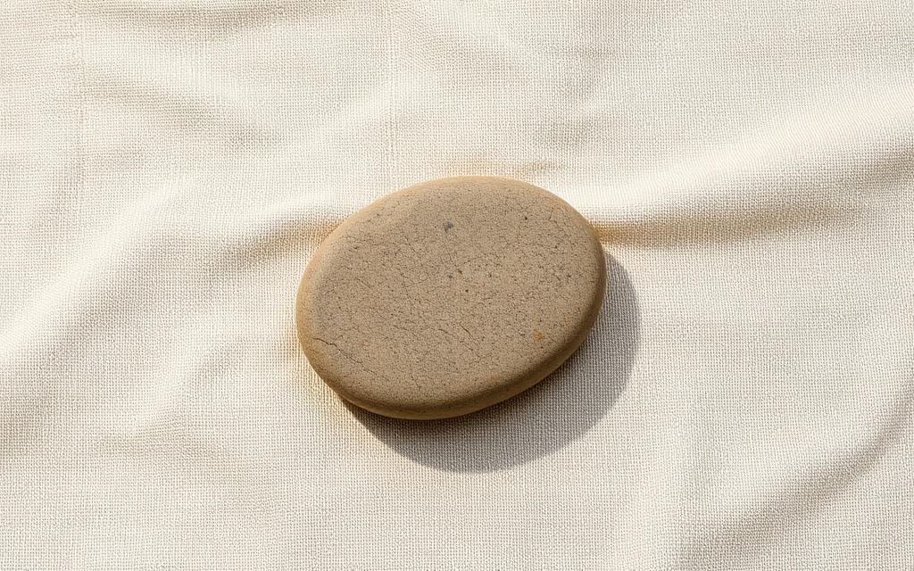 Stone resting on linen
